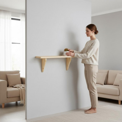 Designer Schaf Wandregal Regaler Wunnzëmmer Schief Büro Miwwelen Vollholz