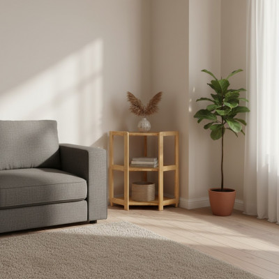Eckregal Bicherregal Wunnzëmmer Mauer Regal Eechte Holz Regaler Eckregaler Büro