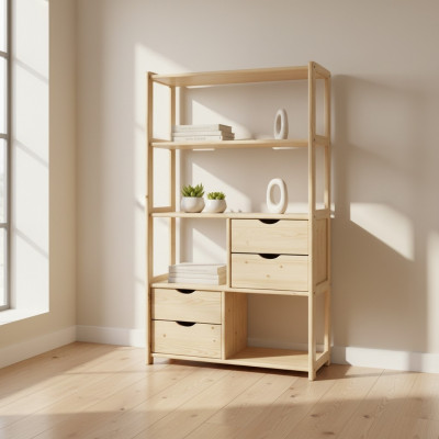 Designer Schaf Wandregal Wand Regaler Wunnzëmmer Schief Büro Miwwelen Vollholz
