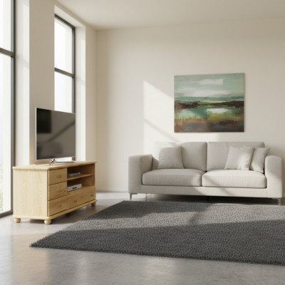 RTV-Säitenschaf Holzkommod Sideboards Wunnzëmmer Kommoden 124cm massiiv Miwwelen