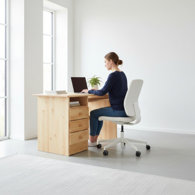 Schreifdësch Real Holz Massiven Dësch Büro Miwwelen Massiv Schreifdëscher Holzdësch
