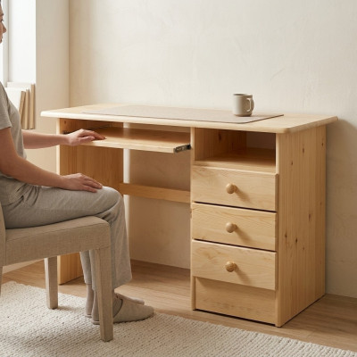 Schreifdësch Echt Holz Holzdësch Massiven Dësch Bürosmiedelen Massiv Schreifdëscher