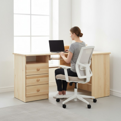 Dësch Holz Schreifdësch Dëscher Eckdësch Computer Schreifdësch Massiv Massivholz