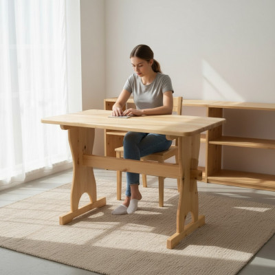 Iessdësch Holz Dëscher Wunn-Iesszëmmer Dësch 120x60 Massivholz Iessdëscher Echt Holz