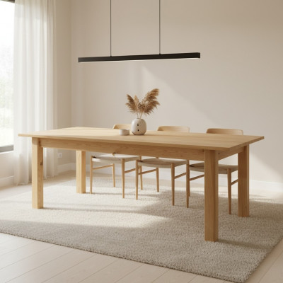 Dësch Iessdësch Massiv Miwwelen Iesszëmmer 200x90cm Echt Holz Vollholz Nei Dëscher