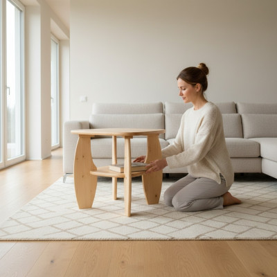 Couchtisch Canapé Wunnzëmmer Dësch Dëscher Niewendësch Handgemaachten Holzdësch