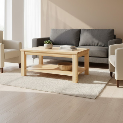 Holz Dësch Couchtischen aus Holz massive Wunnzëmmer Miwwelen 120x70cm massiv Dëscher