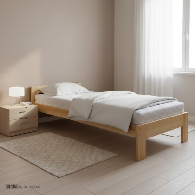 Eenzelbett handgemaachent Holzbett Kannerbett Massivholzbett Massivholz Better Neit