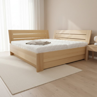 Holzbett Eechte Holz Bett Betten Schlofkummer Hotel Landhaus Stil Massiv Miwwelen