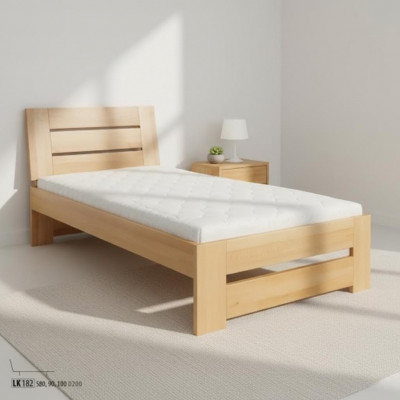 Holzbettréchtes Holz Bett Better Hotel 100x200 Stil Massiv Miwwelen Schlofzëmmer