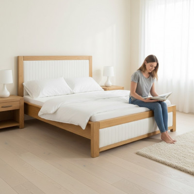 Massivholz Better Holzbett Duebelbett Polsterbett handgemaach Massivholz Bett Nei