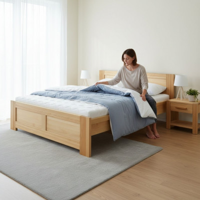 Schlofkummer Holzbett Eechte Holz Bett Better Hotel 180x200 Stil Massiv Miwwelen
