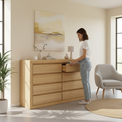 Kommod Säit closet Closet-Regal Handgemaacht Massivholz Schief Holz Nei