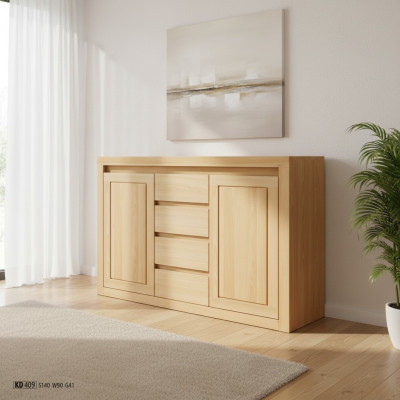 Designer Kommode Säit Low Board Kleederschaf Regal fir Wunnzëmmer Massivholz