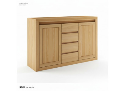 Designer Kommode Säit Low Board Kleederschaf Regal fir Wunnzëmmer Massivholz