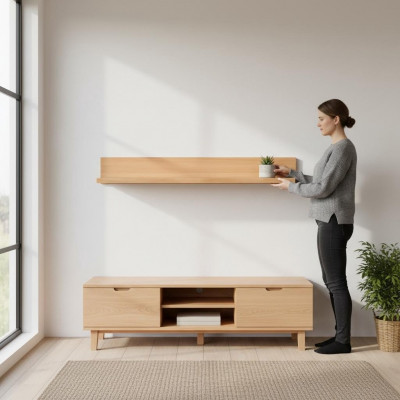 Holzregal Bicherregal handgemaache Regal fir Doheem an Büro Anlage Regaler