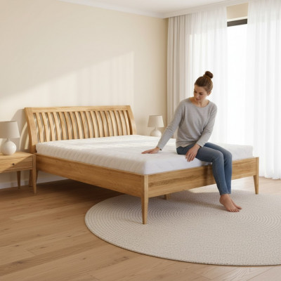 Holzbett Bett Duebelbett Massivholz Schlofzëmmer Hotel Better 180x200cm Eech Nei