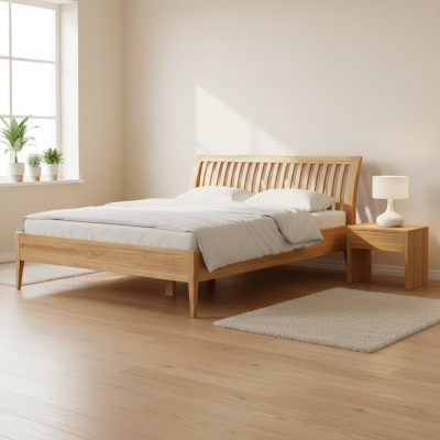 Holzbett Bett Duebelbett Massivholz Schlofzëmmer Hotel Better 180x200cm Eech Nei