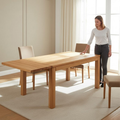 Iessdësch Dësch Iesszëmmer Wunnzëmmer Holz Vollholz Miwwelen Holz Miwwelen Handaarbecht
