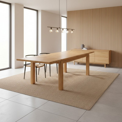 Iessdësch ausklappbaren Dësch Holzdësch handgemaachte Massivholz Nei 180x200cm