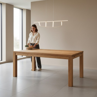 Dësch Holz Dëscher 200x100cm Holz Iessdëscher Konferenz Massivholz Eech Echt Nei