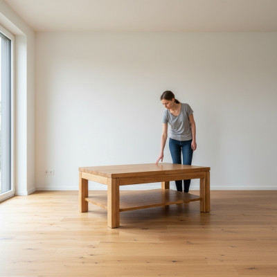 Holz Dësch Still aus Holz massiv Wunnzëmmer Miwwelen 120x80cm Dëscher massiiv