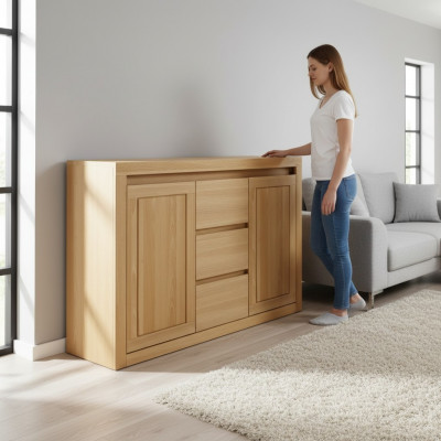 Commode Anrichte Massivholz Schaf Schief Echt Holz Eech 140x90cm Kommoden