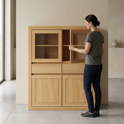 Handgemaachte Kommod Anriicht Holz Kommod aus echte Holz Regal Wunnzëmmer