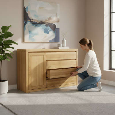 Anrichte Kommode Massivholz Schief benotzt Holz 140x90cm Kommoden Schaf Eech.