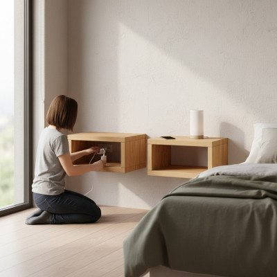 Nuetsdësch Massivholz Nuechtsschaf Nuetskommode Nuetskonsole Vollholz Miwwelen Holz