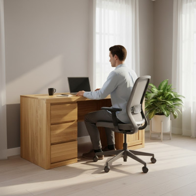 Schreifdësch Holzdësch Computerdësch Massivholz Bürodesk Dësch Büro Miwwelen Dëscher