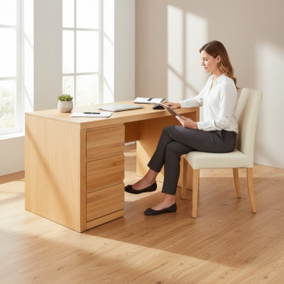Dësch Schreifdësch Büro-Dësch Aarbechtsdësch Holz Massivholz Eechen Dëscher Massivholz