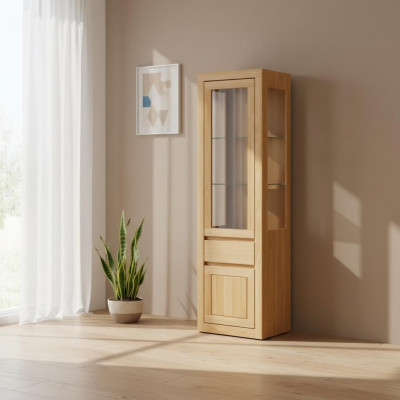 Handaarbecht Holz Miwwelen Vitrine Vitrineschaf Vitrinen Schaf Glasschaf Nei