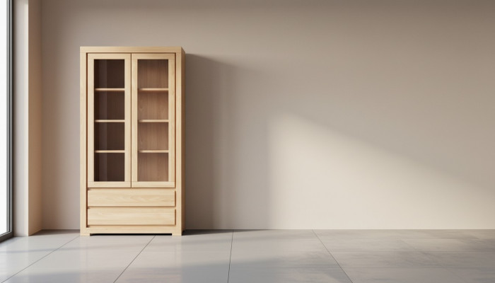 Holz Vitrine Wunnzëmmer Schaf Vollholz Schaf Holz Schief Glas Vitrinen Nei