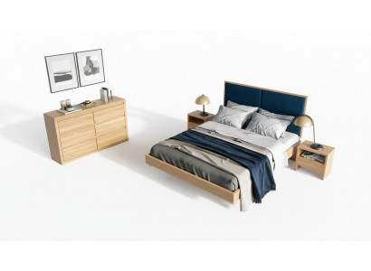 Schlofzëmmer Miwwelen 3tlg. Set Bett Massivholz Noluechten 2x Better Echt Holz
