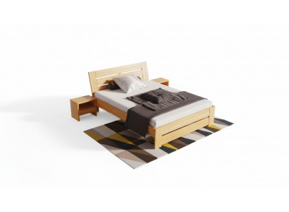 Schlofzëmmer Set 5tlg. Bett 2x Nuetsdësch + Schminktësch Spigel Vollholz Miwwelen Nei