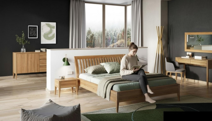 Bett Schlofkummer Duebel Better 3tlg. Set 2x Nuetsdëscher Massivholz Eechte Holz