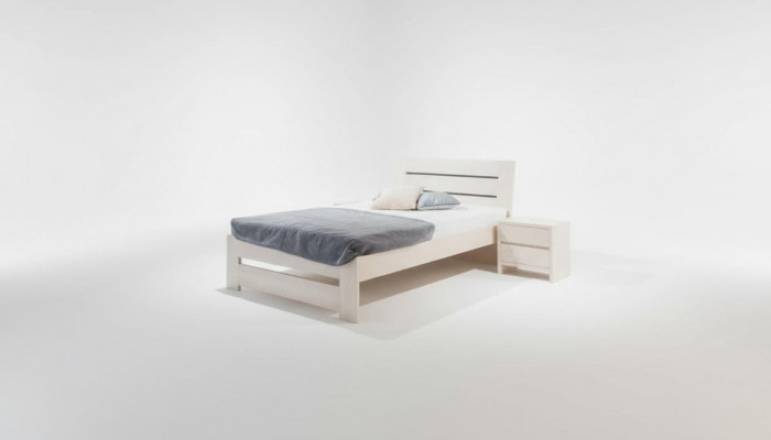 Bett Schlofzëmmer Komplett Set Better mat 2 Nuetsdëscher 100x200cm Loft Massiv