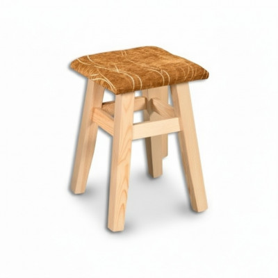 Hocker Holzhocker Schemel Holzschemel Massiv Kiefer NEI Handaarbecht Eechte Holz