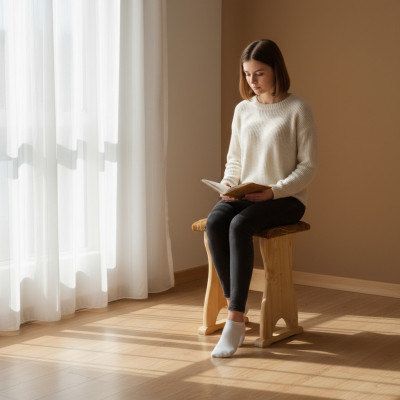 Hocker Holzhocker Schemel Holzschemel Massiv Kiefer NEI Handaarbecht Sëtzbank Nei