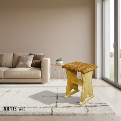 Hocker Holzhocker Schemel Holzschemel Massiv Kiefer NEI Handaarbecht Sëtzbank Nei