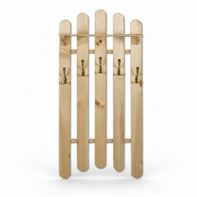 Handgemaachte Wandgarderobe aus Massivkieferholz Kleederschaf mat 5 Haken