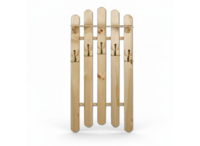 Handgemaachte Wandgarderobe aus Massivkieferholz Kleederschaf mat 5 Haken