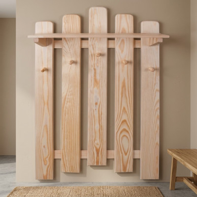 Garderobes-Wandschaf mat 5 Haken, Wandpaneel Korridor-Garderobe, Garderobenpaneel