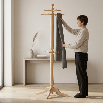 Garderobeständer Holz Kleederstänner Garderob Unhanger 186cm Modern Stänner