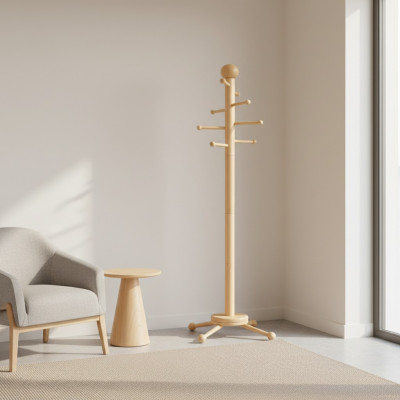 Kleederstänner Kleederstänner Holz Kleederstaang Design Garderob mat 8 Haken