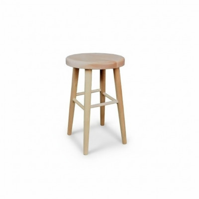 Sitzhocker Hocker héich Holzhocker Massivholz Ronn Sëtzstull Féissocker Still