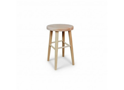 Sitzhocker Hocker héich Holzhocker Massivholz Ronn Sëtzstull Féissocker Still