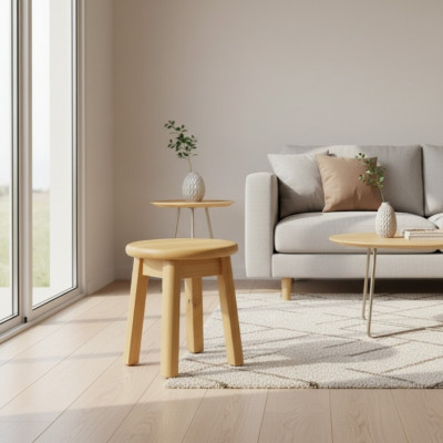 Holzhocker Sëtzocker Hocker Gästehocker Massiv Kiefer Kichenstull Sëtzbank Nei