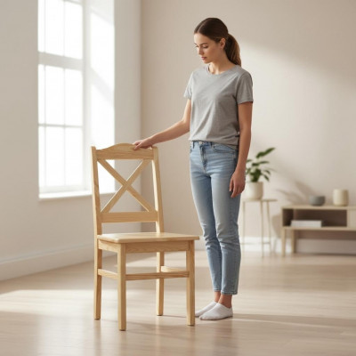 Iesszëmmer Still Kichenstull Büro Still Wunnzëmmer Vollholz Miwwel Lehnstull